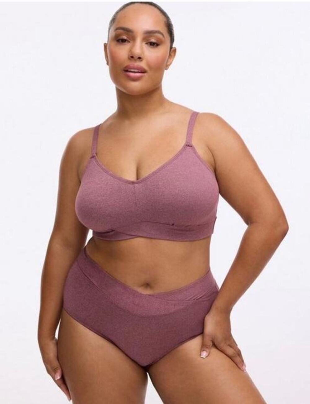 Torrid New Lightly Lined Heather Cross Front Bralette Maroon Banner Heather 00 M